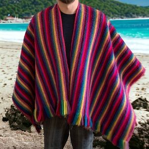 Vintage 80’s Wool Poncho / Cape Boho Style Festival Hippie Style